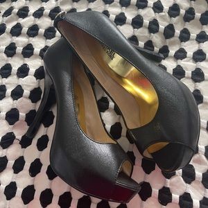 Peep toe black Michael Kors heels